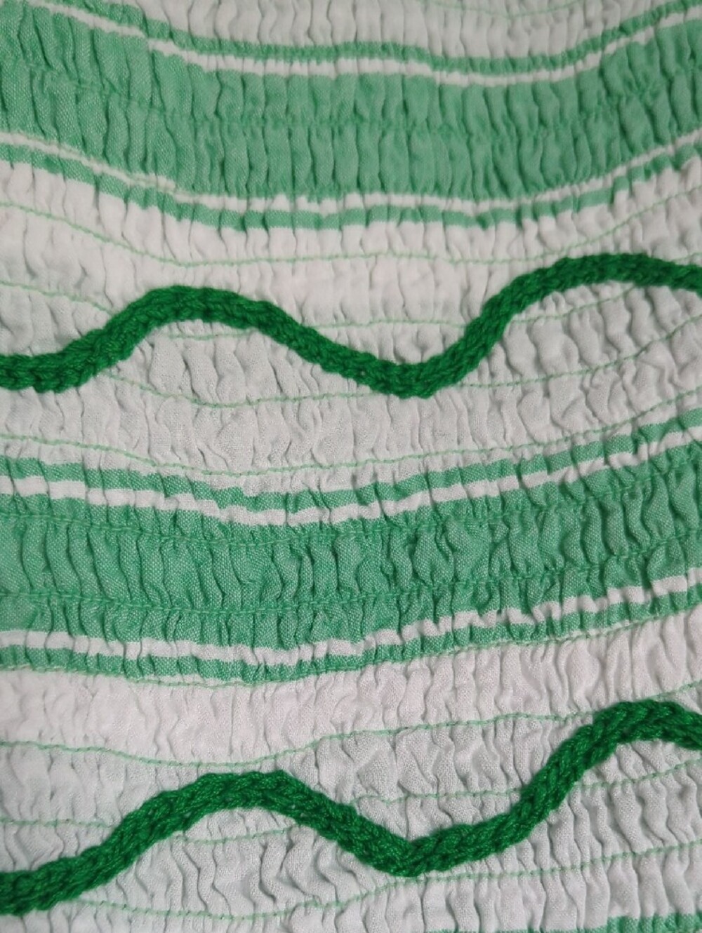 NWT🔖XL Anthropologie Strapless Green and White Smocked Dress - Picture 12 of 12
